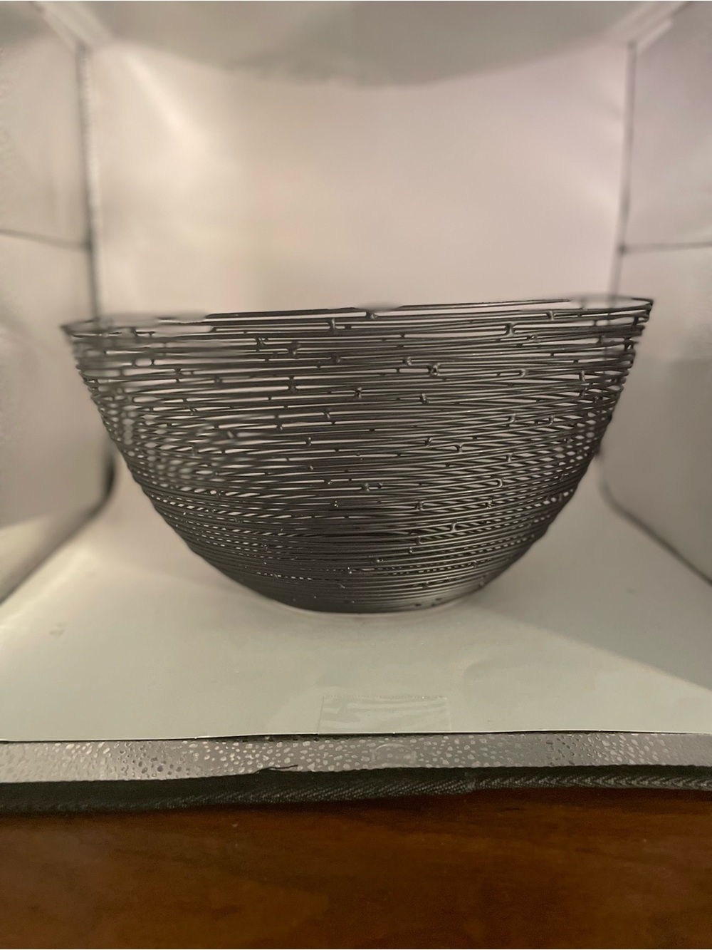 Modern Black Wire Decorative Bowl Basket Bowl Round Big Black Fruits Veggies